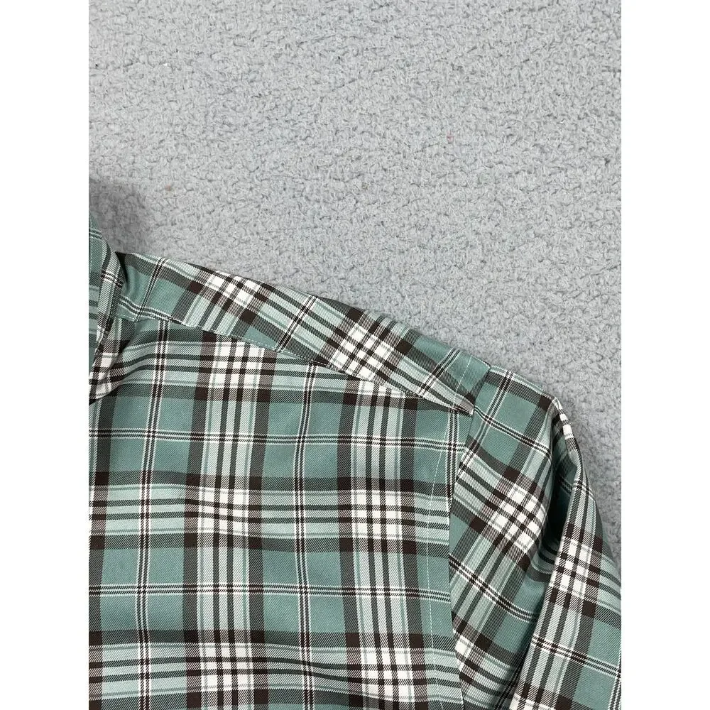 Brooks Brothers Mens Size XL Regent Green Plaid Long Sleeve Button Up Shirt - Picture 7 of 12